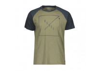 Футболка 30 Casual Raglan slub к/рук green moss melange/nightfall blue