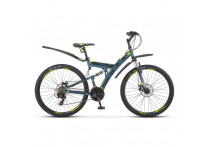 Велосипед Stels Focus 27,5' MD 21 sp V010 Синий/Неоновый-зеленый (LU089832)