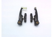 Tektro тормоза v-brake bx-310 для вмх, алюминий, рамки 95мм, пружина линейная, чёрные, с колодками 836.12(63мм), 161г/колесо