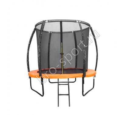 Батут DFC KENGOO 8 футов (244 см) внутр.сетка, лестница, оранж/черн