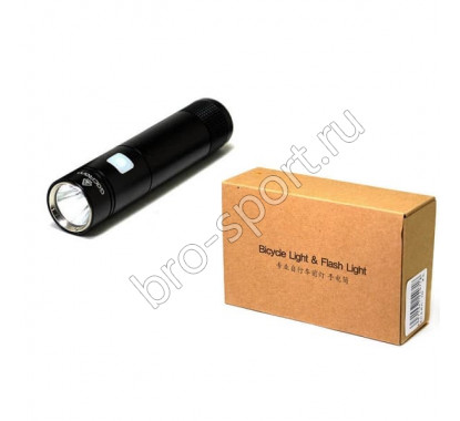Фонарь передний GACIRON V3S 650lm,1диод,4режима,Li-аккум,USB,крепление на рульH03U,алюм.черный,120гр