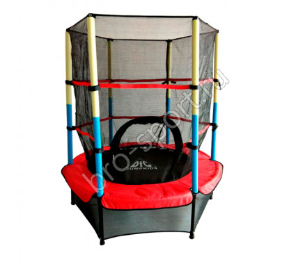 Батут DFC JUMP KIDS 55' красн/желт/син, сетка (137см)