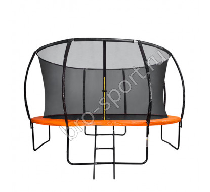 Батут DFC KENGOO II 12ft внутр.сетка, лестница, оранж/черн (366см)
