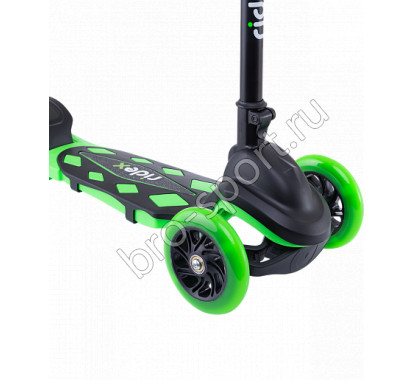 Самокат 3-х колесный RIDEX 3D Robin, 120/90 мм, неоновый зеленый