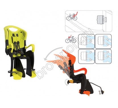 BELLELLI Сидение заднее Tiger Relax B-Fix, Hi-Viz