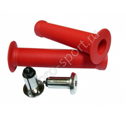 Velo грипсы vlg-411, 147мм, kraton, поверхность anti slip, с фланцами, с заглушками vlp-15-7, красные